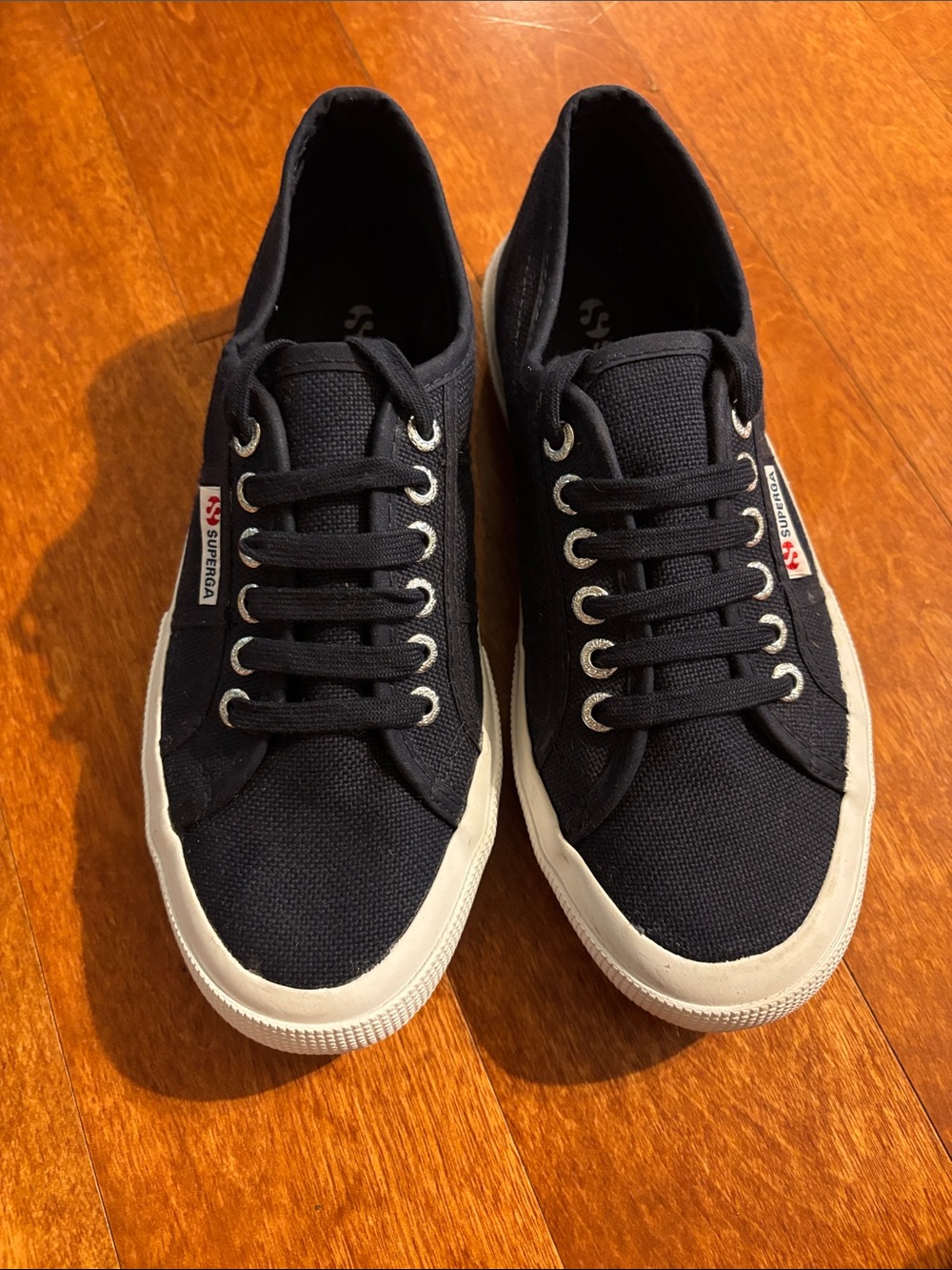 Superga Men's Canvas Low-Top Sneakers in Black and White